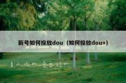 新号如何投放dou（如何投放dou+）