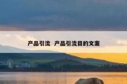 产品引流  产品引流目的文案