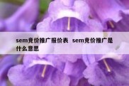 sem竞价推广报价表  sem竞价推广是什么意思