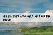 抖音怎么涨粉又快又有效官方（抖音如何涨粉比较快）