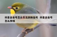 抖音企业号怎么引流到微信号  抖音企业号怎么挣钱