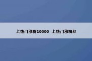 上热门涨粉10000  上热门涨粉丝