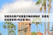 百度竞价账户托管是干嘛的啊知乎  百度竞价托管首荐1号总管 放心