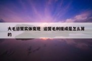大毛运营实体变现  运营毛利提成是怎么算的