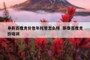 阜新百度竞价包年托管怎么样  新泰百度竞价培训