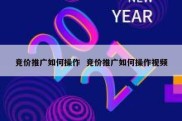 竞价推广如何操作  竞价推广如何操作视频