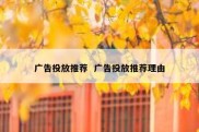 广告投放推荐  广告投放推荐理由