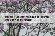 竞价推广托管公司介绍怎么写好  竞价推广托管公司介绍怎么写好呢