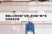 娄底sem竞价推广托管  竞价推广账户竞价托管多少钱