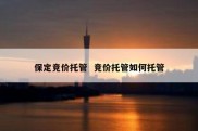 保定竞价托管  竞价托管如何托管