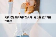 竞价托管案例分析怎么写  竞价托管公司操作流程