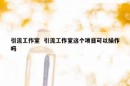 引流工作室  引流工作室这个项目可以操作吗