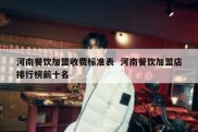河南餐饮加盟收费标准表  河南餐饮加盟店排行榜前十名