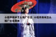 小程序商城怎么推广引流  小程序商城怎么推广引流费用