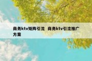 商务ktv矩阵引流  商务ktv引流推广方案