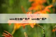 sem竞价推广开户  sem推广账户