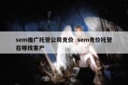 sem推广托管公司竞价  sem竞价托管在哪找客户