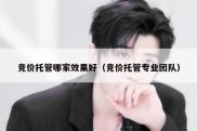 竞价托管哪家效果好（竞价托管专业团队）