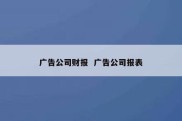 广告公司财报  广告公司报表