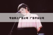 专业网上广告公司  广告平台公司