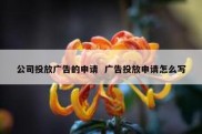 公司投放广告的申请  广告投放申请怎么写