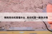 衡阳竞价托管是什么  竞价托管一般多少钱