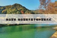 微信营销  微信营销不属于哪种营销方式