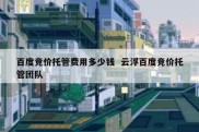 百度竞价托管费用多少钱  云浮百度竞价托管团队
