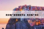 竞价推广都有哪些平台  竞价推广竞价