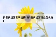 抖音代运营公司选择（抖音代运营行业怎么样）