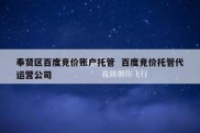 奉贤区百度竞价账户托管  百度竞价托管代运营公司