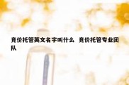 竞价托管英文名字叫什么  竞价托管专业团队