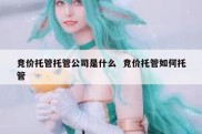 竞价托管托管公司是什么  竞价托管如何托管