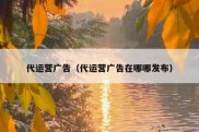 代运营广告（代运营广告在哪哪发布）