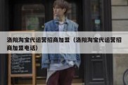 洛阳淘宝代运营招商加盟（洛阳淘宝代运营招商加盟电话）
