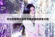 河北短视频代运营招商加盟的简单介绍