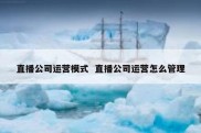 直播公司运营模式  直播公司运营怎么管理
