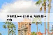 淘宝销量1000怎么做的  淘宝销量1000加