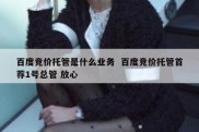 百度竞价托管是什么业务  百度竞价托管首荐1号总管 放心