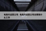 电商代运营公司  电商代运营公司主要做什么工作
