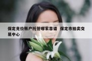 保定竞价账户托管哪家靠谱  保定市拍卖交易中心