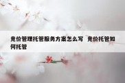 竞价管理托管服务方案怎么写  竞价托管如何托管