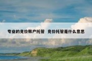 专业的竞价账户托管  竞价托管是什么意思