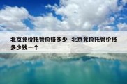 北京竞价托管价格多少  北京竞价托管价格多少钱一个