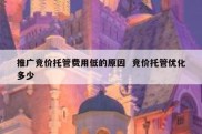 推广竞价托管费用低的原因  竞价托管优化多少