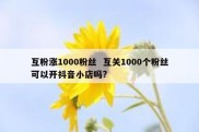 互粉涨1000粉丝  互关1000个粉丝可以开抖音小店吗?
