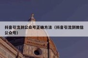 抖音引流到公众号正确方法（抖音引流到微信公众号）
