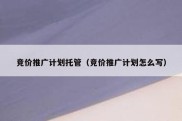竞价推广计划托管（竞价推广计划怎么写）