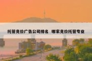 托管竞价广告公司排名  哪家竞价托管专业