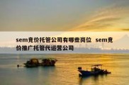 sem竞价托管公司有哪些岗位  sem竞价推广托管代运营公司